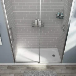 American Standard Passage 32 In. X 60 In. X 72 In. 4-Piece Glue-Up Alcove Shower Wall In Gray Subway Tile -The Home Depot gray subway tile american standard alcove shower walls surrounds p2969swt 376 40 1000