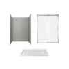 American Standard Passage 60 In. X 72 In. 3-Piece Glue-Up Alcove Shower Wall, Door And Base Kit With Right Hand Drain In Gray Subway Tile