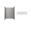 American Standard Passage 60 In. X 72 In. 2-Piece Glue-Up Alcove Shower Wall And Base Kit With Left Hand Drain In Gray Subway Tile