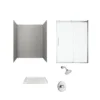 American Standard Passage 60 In. X 72 In. Left Drain 4-Piece Glue-Up Alcove Shower Wall Door Chatfield Shower Kit In Gray Subway Tile