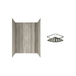 American Standard Passage 60 In. X 72 In. 2-Piece Glue-Up Alcove Shower Wall With Corner Shelf In Gray Timber -The Home Depot gray timber american standard alcove shower walls surrounds p2693 373 1d 1000