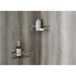 American Standard Passage 60 In. X 72 In. 2-Piece Glue-Up Alcove Shower Wall With Corner Shelf In Gray Timber -The Home Depot gray timber american standard alcove shower walls surrounds p2693 373 44 1000