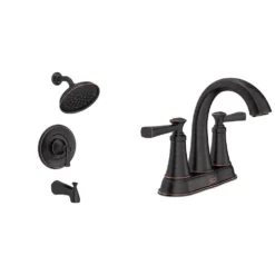 American Standard Rumson 4 In. Centerset Bathroom Faucet And Single-Handle 1-Spray Tub And Shower Faucet Set In Legacy Bronze