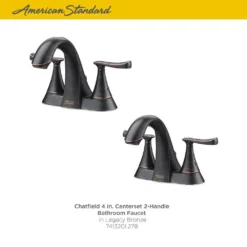 American Standard Chatfield 4 In. Centerset 2-Handle Bathroom Faucet (Set Of 2) In Legacy Bronze -The Home Depot legacy bronze american standard centerset bathroom faucets chat4cslb bndle 40 1000