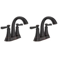 American Standard Rumson 4 In. Centerset Double Handle Bathroom Faucet In Legacy Bronze (2-pack)