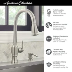 American Standard Marchand Single Handle Pull-Down Sprayer Kitchen Faucet In Legacy Bronze -The Home Depot legacy bronze american standard pull down kitchen faucets 7029301 278 40 1000