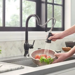 American Standard Marchand Single Handle Pull-Down Sprayer Kitchen Faucet In Legacy Bronze -The Home Depot legacy bronze american standard pull down kitchen faucets 7029301 278 77 1000