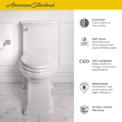 American Standard Town Square S 1-Piece 1.28 GPF Single Flush Elongated Toilet In Linen, Seat Included -The Home Depot linen american standard one piece toilets 2851a104 222 66 1000