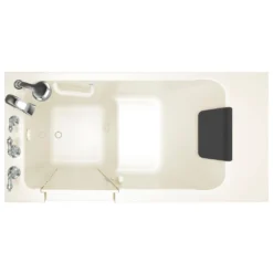 American Standard Acrylic Luxury Series 60 In. X 30 In. Left Hand Drain Walk-in Soaking Bathtub In Beige -The Home Depot linen american standard walk in tubs 3051 119 sll 40 1000
