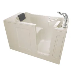 American Standard Acrylic Luxury Series 50.5 In. X 30 In. Right Hand Drain Walk-in Soaking Bathtub In Beige