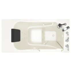American Standard Gelcoat Premium Series 52 In. X 30 In. Right Hand Walk-In Whirlpool And Air Bathtub In Linen -The Home Depot linen american standard walk in tubs 3052 109 crl 40 1000