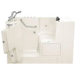 American Standard Gelcoat Premium Series 32 In. X 52 In. Left Hand Drain Soaking Bathtub In Beige -The Home Depot linen american standard walk in tubs 3252od 109 cll pc 40 1000
