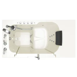 American Standard Gelcoat Premium Series 32 In. X 52 In. Left Hand Drain Soaking Bathtub In Beige -The Home Depot linen american standard walk in tubs 3252od 109 cll pc a0 1000