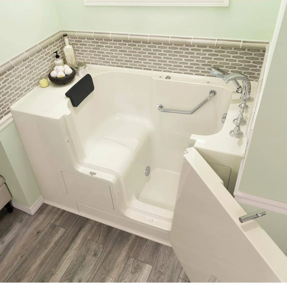 American Standard Gelcoat Premium Series 32 In. X 52 In. Soaking Right Hand Drain Soaking Bathtub In Beige 2 American Standard Gelcoat Premium Series 32 In. X 52 In. Soaking Right Hand Drain Soaking Bathtub In Beige - Image 2