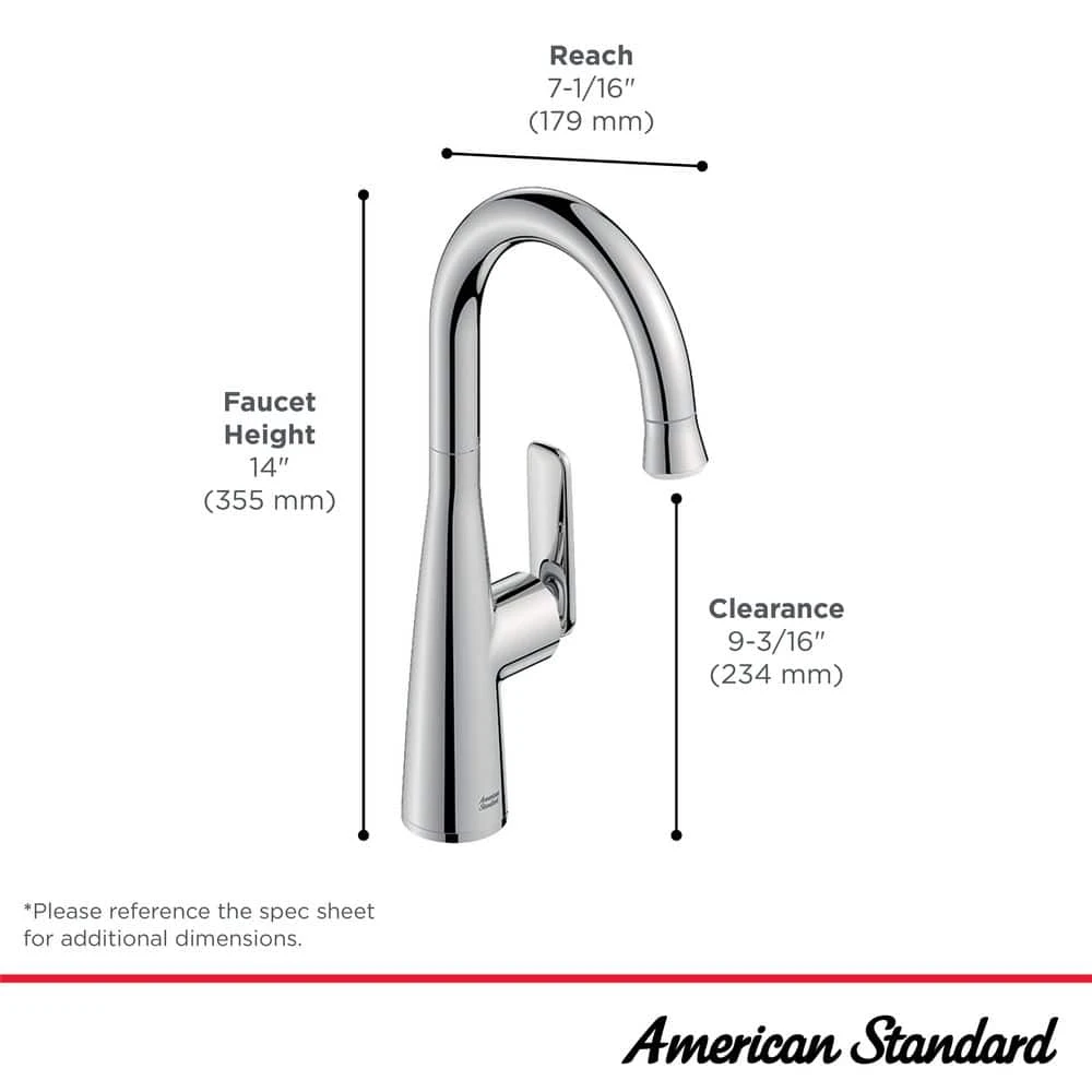 American Standard Aspirations Single Handle Pull-Down Bar Faucet In Matte Black 3 American Standard Aspirations Single Handle Pull-Down Bar Faucet In Matte Black - Image 3