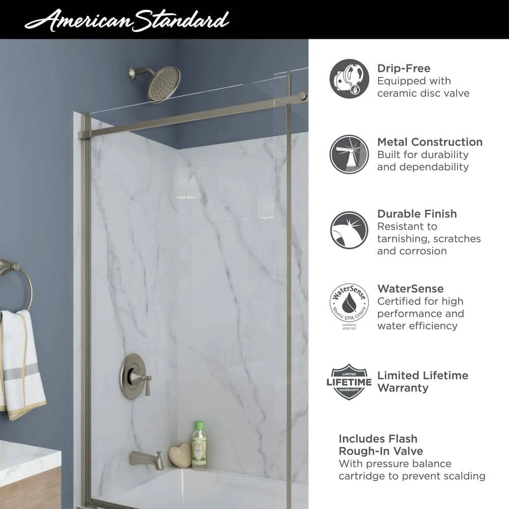 American Standard Rumson Single-Handle 1-Spray Tub And Shower Faucet With 1.8 GPM In Matte Black (Valve Included) 2 American Standard Rumson Single-Handle 1-Spray Tub And Shower Faucet With 1.8 GPM In Matte Black (Valve Included) - Image 2