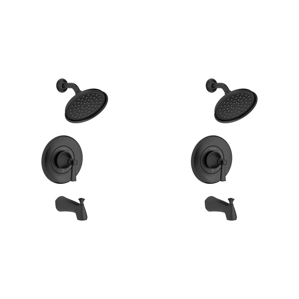 American Standard Rumson Single-Handle 3-Spray Tub And Shower Faucet Set In Matte Black (Valve Included) 1 American Standard Rumson Single-Handle 3-Spray Tub And Shower Faucet Set In Matte Black (Valve Included)