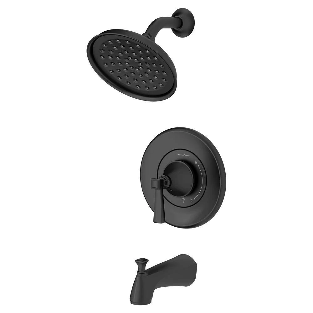 American Standard Rumson Single-Handle 3-Spray Tub And Shower Faucet Set In Matte Black (Valve Included) 2 American Standard Rumson Single-Handle 3-Spray Tub And Shower Faucet Set In Matte Black (Valve Included) - Image 2