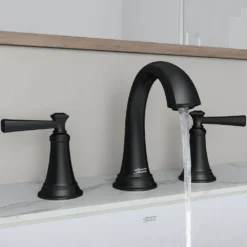 American Standard Rumson 8 In. Widespread Bathroom Faucet And Single-Handle 3-Spray Tub And Shower Faucet In Matte Black (Valve Included) -The Home Depot matte black american standard bathtub shower faucet combos rumsontswidemb 4f 1000