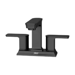 American Standard Forsey 4 In. Centerset 2-Handle Bathroom Faucet With Easy Install Push Drain In Matte Black