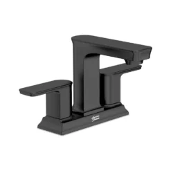 American Standard Forsey 4 In. Centerset 2-Handle Bathroom Faucet With Easy Install Push Drain In Matte Black -The Home Depot matte black american standard centerset bathroom faucets 7023201 243 77 1000