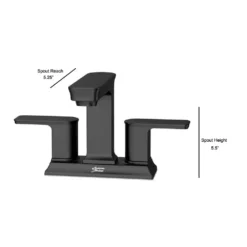 American Standard Forsey 4 In. Centerset 2-Handle Bathroom Faucet With Easy Install Push Drain In Matte Black -The Home Depot matte black american standard centerset bathroom faucets 7023201 243 d4 1000