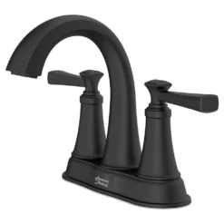 American Standard Rumson 4 In. Centerset 2-Handle Bathroom Faucet In Matte Black -The Home Depot matte black american standard centerset bathroom faucets 7417201 243 1f 1000