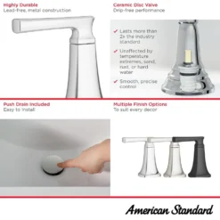 American Standard Belmeade 4 In. Centerset 2-Handle Bathroom Faucet With Drain Kit In Matte Black -The Home Depot matte black american standard centerset bathroom faucets 7426201 243 a0 1000