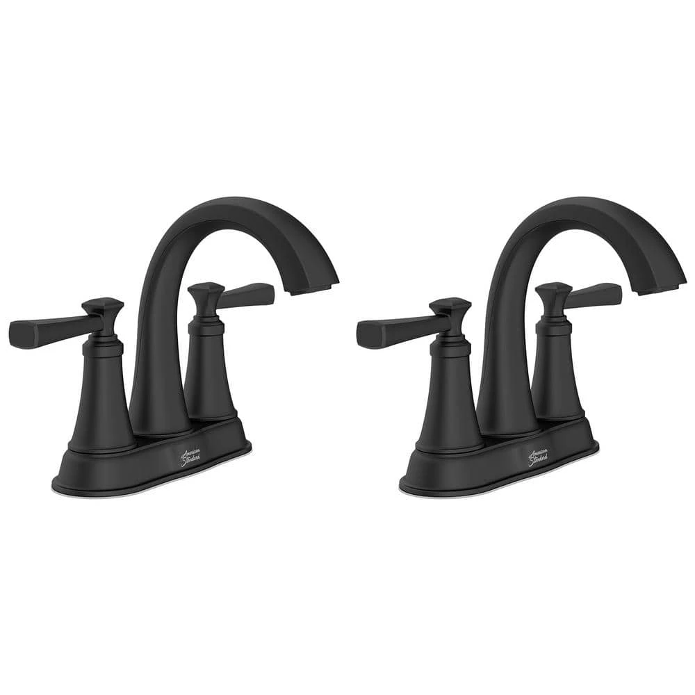 American Standard Rumson 4 In. Centerset Double Handle Bathroom Faucet In Matte Black (2-pack) 1 American Standard Rumson 4 In. Centerset Double Handle Bathroom Faucet In Matte Black (2-pack)