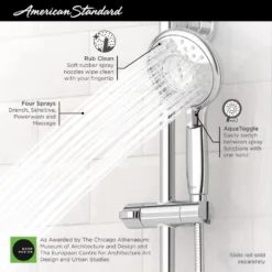 American Standard Spectra 4-Spray Patterns With 1.8 GPM 5 In. Wall Mount Handheld Shower Head In Matte Black -The Home Depot matte black american standard handheld shower heads 9038154 243 40 1000