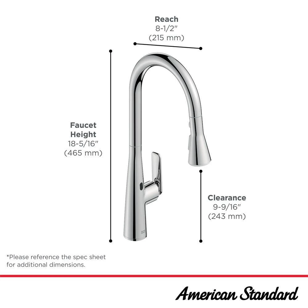American Standard Aspirations 18 In. Touchless Pull Down Sprayer Kitchen Faucet With 360° Swivel Spout In Matte Black 4 American Standard Aspirations 18 In. Touchless Pull Down Sprayer Kitchen Faucet With 360° Swivel Spout In Matte Black - Image 4