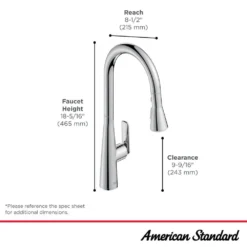 American Standard Aspirations 18 In. Single Handle Pull Down Triple Sprayer Kitchen Faucet With 360° Swivel Spout In Matte Black -The Home Depot matte black american standard pull down kitchen faucets 1048812430 40 1000