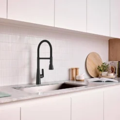 American Standard Aspirations 20 In. Semi-Pro Pull Down Sprayer Kitchen Faucet With 360° Swivel Spout In Matte Black -The Home Depot matte black american standard pull down kitchen faucets 1048822430 44 1000