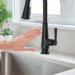 American Standard Palestra Touchless Single Handle Pull Down Sprayer Kitchen Faucet With Dual Spray In Matte Black -The Home Depot matte black american standard pull down kitchen faucets 7438381 243 40 1000