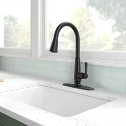 American Standard Palestra Touchless Single Handle Pull Down Sprayer Kitchen Faucet With Dual Spray In Matte Black -The Home Depot matte black american standard pull down kitchen faucets 7438381 243 e1 1000