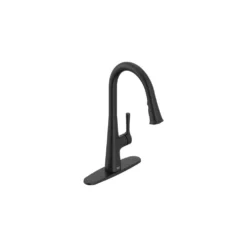 American Standard Southport 16.5 In. Single Handle Pull Down Sprayer Kitchen Faucet With 180° Spout Swivel In Matte Black