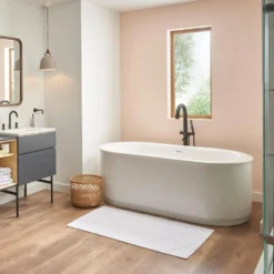 American Standard Contemporary Round Single-Handle Freestanding Tub Filler For Flash Rough-in Valve With Hand Shower In Matte Black -The Home Depot matte black american standard roman tub faucets t064951 243 1f 1000