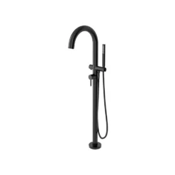 American Standard Contemporary Round Single-Handle Freestanding Tub Filler For Flash Rough-in Valve With Hand Shower In Matte Black -The Home Depot matte black american standard roman tub faucets t064951 243 44 1000
