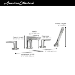 American Standard Studio S 2-Handle Deck-Mount Roman Tub Faucet For Flash Rough-in Valve With Hand Shower In Matte Black -The Home Depot matte black american standard roman tub faucets t105901 243 a0 1000