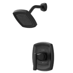 American Standard Edgemere 1-Handle Water-Saving Shower Faucet Trim Kit For Flash Rough-In Valves In Matte Black (Valve Not Included) -The Home Depot matte black american standard shower bathtub trim kits tu018507 243 40 1000