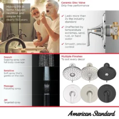 American Standard Aspirations Single-Handle Wall Mount Shower Trim In Matte Black - 1.75 GPM (Valve Not Included) -The Home Depot matte black american standard shower bathtub trim kits tu061507 243 4f 1000