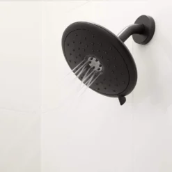 American Standard Aspirations Single-Handle Wall Mount Shower Trim In Matte Black - 1.75 GPM (Valve Not Included) -The Home Depot matte black american standard shower bathtub trim kits tu061507 243 fa 1000