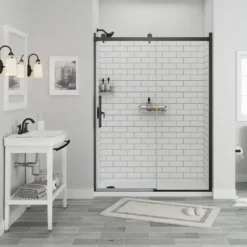 American Standard Rumson Single-Handle 1-Spray Shower Faucet With 1.8 GPM In Matte Black (Valve Included) 17 American Standard Rumson Single-Handle 1-Spray Shower Faucet With 1.8 GPM In Matte Black (Valve Included) -The Home Depot matte black american standard shower faucets 7417501 243 31 1000