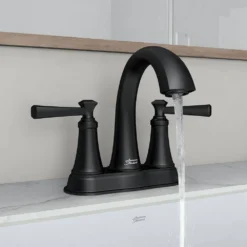 American Standard Rumson 4 In. Centerset Bathroom Faucet And Single-Handle 1-Spray Shower Faucet In Matte Black (Valve Included) -The Home Depot matte black american standard shower faucets rumsonsocentrmb c3 1000
