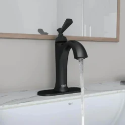 American Standard Rumson Single Hole Single-Handle Bathroom Faucet In Matte Black -The Home Depot matte black american standard single hole bathroom faucets 7417101 243 77 1000