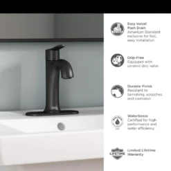 American Standard Corsham Single-Handle Single-Hole Bathroom Faucet In Matte Black -The Home Depot matte black american standard single hole bathroom faucets 7428101 243 40 1000