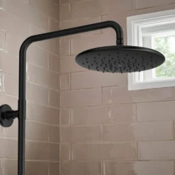 American Standard Spectra Versa 4-Spray Round 24 In. Wall Bar Shower Kit With Hand Shower 1.8 GPM In Matte Black -The Home Depot matte black american standard wall bar shower kits 1029072430 31 1000