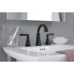 American Standard Edgemere 8 In. Widespread 2-Handle Bathroom Faucet In Matte Black -The Home Depot matte black american standard widespread bathroom faucets 7018801 243 40 1000