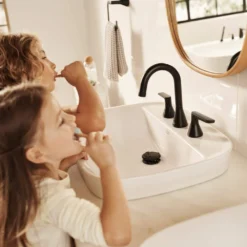 American Standard Aspirations 8 In. Widespread 2-Handle Pull Out Bathroom Faucet With Drain Matte Black -The Home Depot matte black american standard widespread bathroom faucets 7061821 243 1f 1000