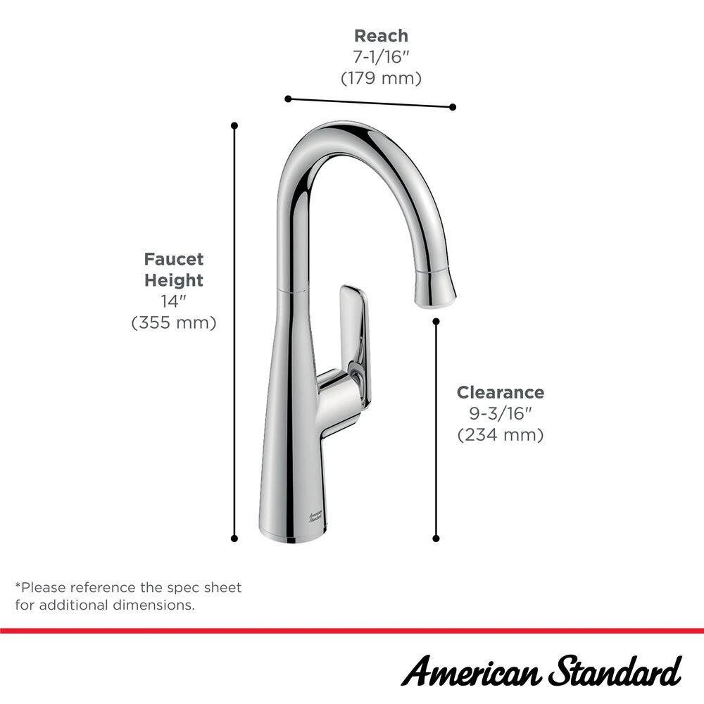 American Standard Aspirations Single Handle Pull-Down Bar Faucet In Matte Black / Brushed Cool Sunrise 3 American Standard Aspirations Single Handle Pull-Down Bar Faucet In Matte Black / Brushed Cool Sunrise - Image 3